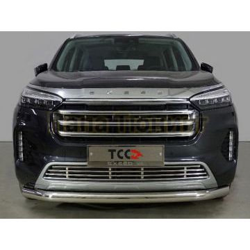 Защита передняя нижняя 76,1 мм ТСС для Exeed VX 2.0L 4WD 2021-2023/Exeed VX 2023- Защита передняя нижняя 76,1 мм ТСС для Exeed VX 2.0L 4WD 2021-2023/Exeed VX 2023-