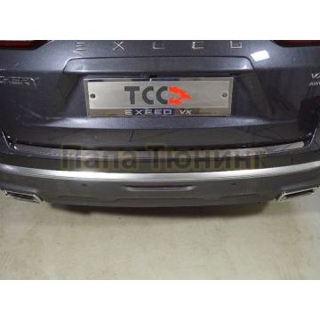 Накладка на задний бампер (лист зеркальный) ТСС для Exeed VX 2.0L 4WD 2021-