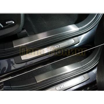 Накладки на пластиковые пороги (лист шлифованный) 4 шт ТСС для Exeed VX 2.0L 4WD 2021-2023/Exeed VX 2023-