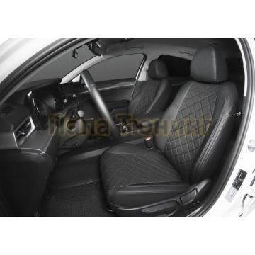 Авточехлы задняя спинка 40/60, рисунок ромб Rival для Kia K5 2020-