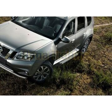 Пороги алюминиевые Rival Start для Nissan Terrano 2014-/Renault Duster 2011-/Renault Kaptur 2020-/Renault Arkana 2019-