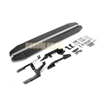 Пороги алюминиевые Rival Premium для Nissan Terrano 2014-/Renault Duster 2011-/Renault Kaptur 2020-/Renault Arkana 2019-