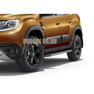 Пороги алюминиевые Rival Premium для Nissan Terrano 2014-/Renault Duster 2011-/Renault Kaptur 2020-/Renault Arkana 2019-