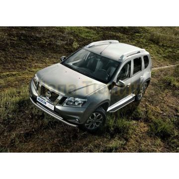 Пороги алюминиевые Rival Premium для Nissan Terrano 2014-/Renault Duster 2011-/Renault Kaptur 2020-/Renault Arkana 2019-