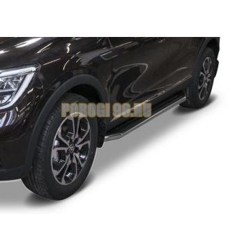 Пороги алюминиевые Rival Premium для Nissan Terrano 2014-/Renault Duster 2011-/Renault Kaptur 2020-/Renault Arkana 2019-