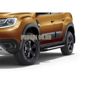 Пороги алюминиевые Rival Bmv Style V2 для Nissan Terrano 2014-/Renault Duster 2011-/Renault Kaptur 2020-/Renault Arkana 2019-