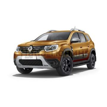 Пороги алюминиевые Rival Black-Premium для Nissan Terrano 2014-/Renault Duster 2011-/Renault Kaptur 2020-/Renault Arkana 2019-
