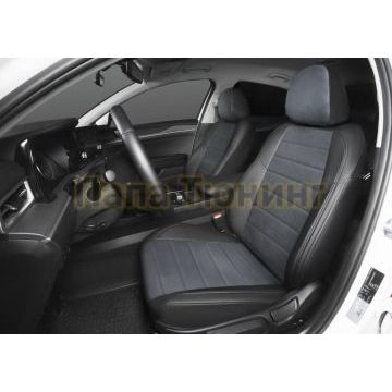 Чехлы Алькантара RIVAL задняя спинка 40/60, рисунок Строчка для Volkswagen Polo V Sd 2009-2020