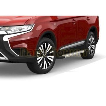 Порог-площадка Silver AutoMax для Mitsubishi Outlander 2007-/Mitsubishi ASX 2010-/Peugeot 4008 2012-2015/Citroen C-Crosser 2007-2013/Citroen C4 Aircross 2012-2016