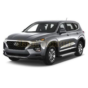 Порог-площадка Silver AutoMax для Hyundai SantaFe 2018-2020