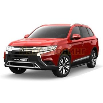 Порог-площадка Black AutoMax для Mitsubishi Outlander 2007-/Mitsubishi ASX 2010-/Peugeot 4008 2012-2015/Citroen C-Crosser 2007-2013/Citroen C4 Aircross 2012-2016