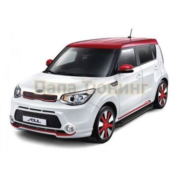 Порог-площадка Black AutoMax для KIA Seltos 2020-/KIA Soul 2019-