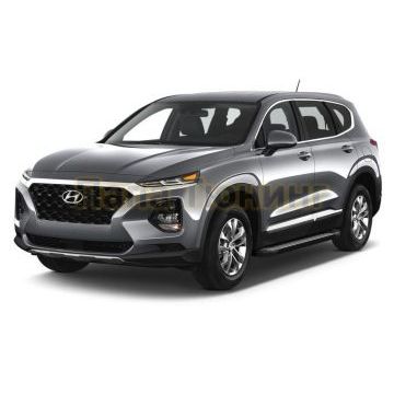 Порог-площадка Black AutoMax для Hyundai SantaFe 2018-2020