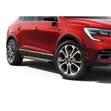 Порог-площадка Silver AutoMax для Renault Duster 2011-/Renault Arkana 2019-/ Renault Kaptur 2020-/Nissan Terrano 2014-