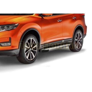 Порог-площадка Silver AutoMax для Nissan X-Trail 2013-/Nissan Qashqai 2013-/Renault Koleos 2017-