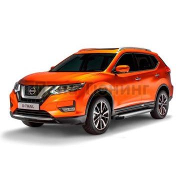 Порог-площадка Silver AutoMax для Nissan X-Trail 2013-/Nissan Qashqai 2013-/Renault Koleos 2017-