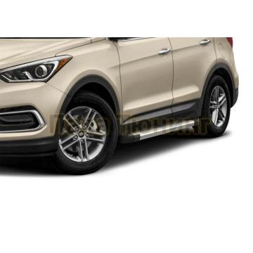 Порог-площадка Silver AutoMax для Hyundai Santa Fe 2012-2016/Hyundai SantaFe Premium 2015-2018/KIA Sorento 2012-2020