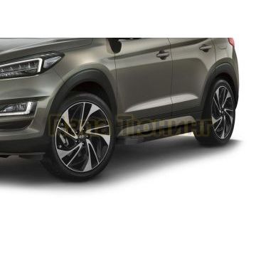 Порог-площадка Black AutoMax для Hyundai Tucson 2015-2021/KIA Sportage 2016-2021