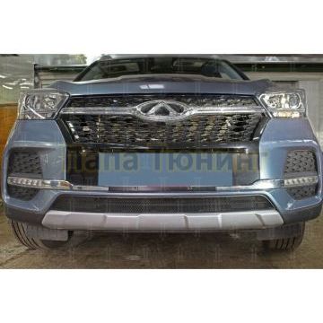 Защита радиатора Папа Тюнинг для Chery Tiggo 4 2018-2024 black низ