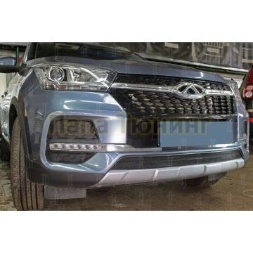 Защита радиатора Папа Тюнинг для Chery Tiggo 4 2018-2024 black низ