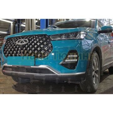 Защита радиатора Chery Tiggo 7 PRO 2020- black низ