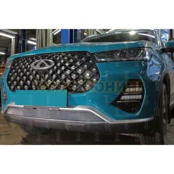 Защита радиатора Chery Tiggo 7 PRO 2020- chrome низ 