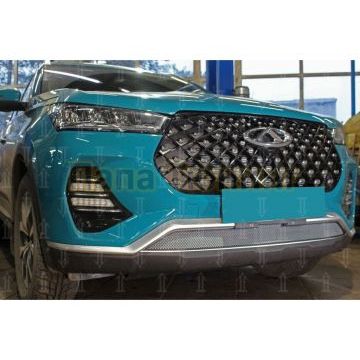 Защита радиатора Chery Tiggo 7 PRO 2020- chrome низ 