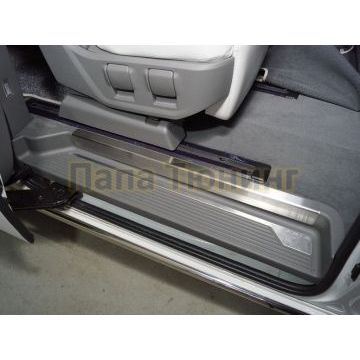 Накладки на пластиковые пороги задни (лист шлифованный) 2шт ТСС для Hyundai Staria 2021- Накладки на пластиковые пороги задни (лист шлифованный) 2шт ТСС для Hyundai Staria 2021-