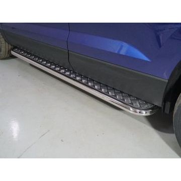 Пороги с площадкой 42,4 мм ТСС для Volkswagen Taos 2021- Пороги с площадкой 42,4 мм ТСС для Volkswagen Taos 2021-