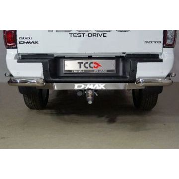 Защита задняя (уголки двойные) 76,1/42,4 мм ТСС для Isuzu D-MAX 3.0D 2019-