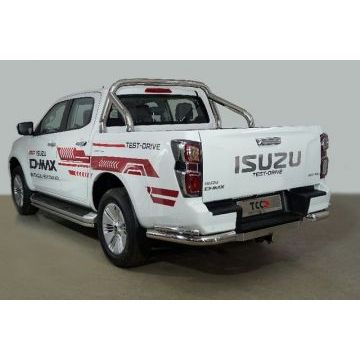 Защита задняя (уголки двойные) 76,1/42,4 мм ТСС для Isuzu D-MAX 3.0D 2019-