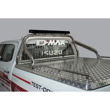 Защита кузова и заднего стекла (для крышки) 75х42 мм со светодиодной фарой ТСС для Isuzu D-MAX 3.0D 2019-