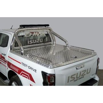 Защита кузова и заднего стекла (для крышки) 76,1 мм со светодиодной фарой ТСС для Isuzu D-MAX 3.0D 2019-