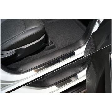 Накладки на пороги (лист зеркальный) 4шт ТСС для Isuzu D-MAX 3.0D 2019-