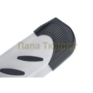 Пороги алюминиевые "Prestige Silver" 1900 серебристые Slitkoff для Porsche Cayenne 2002-2007