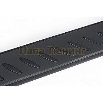 Пороги алюминиевые "Prestige Black" 1900 черные Slitkoff для Porsche Cayenne 2002-2007