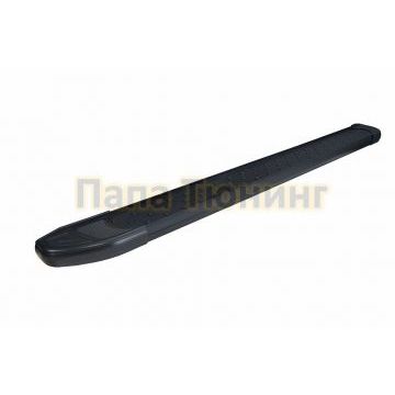 Пороги алюминиевые "Standart Black" 1900 черные Slitkoff для Porsche Cayenne 2002-2007