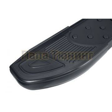 Пороги алюминиевые "Standart Black" 1900 черные Slitkoff для Porsche Cayenne 2002-2007