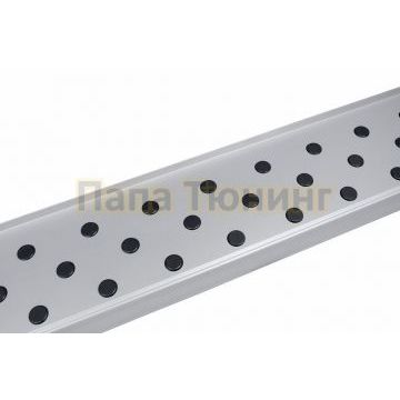 Пороги алюминиевые "Standart Silver" 1900 серебристые Slitkoff для Porsche Cayenne 2002-2007