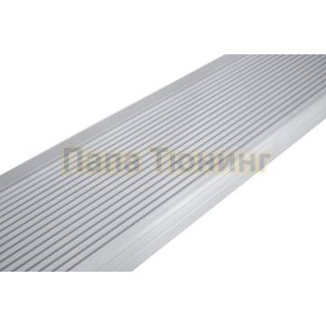 Пороги алюминиевые "Optima Silver" 1900 серебристые Slitkoff для Porsche Cayenne 2002-2007