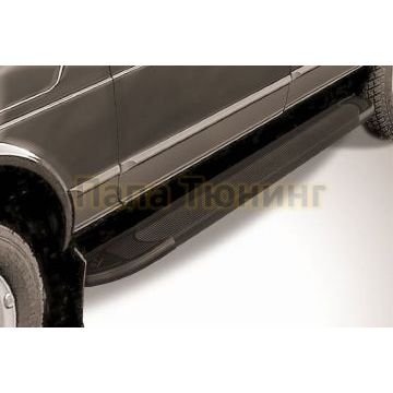 Пороги алюминиевые "Optima Black" 1700 черные Slitkoff для Ваз 21213 NIVA 5-дверная