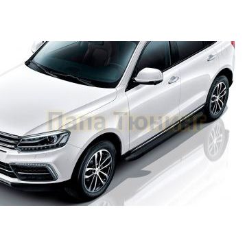 Пороги алюминиевые "Optima Black" 1800 черные Slitkoff для Zotye Coupa Пороги алюминиевые "Optima Black" 1800 черные Slitkoff для Zotye Coupa