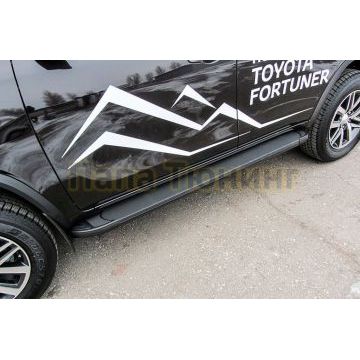 Пороги алюминиевые "Optima Black" 1800 черные Slitkoff для Toyota FORTUNER 2017- II ПОКОЛЕНИЕ Пороги алюминиевые "Optima Black" 1800 черные Slitkoff для Toyota FORTUNER 2017- II ПОКОЛЕНИЕ