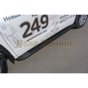 Пороги алюминиевые "Optima Black" 1800 черные Slitkoff для Toyota HIGHLANDER 2014-2017 Пороги алюминиевые "Optima Black" 1800 черные Slitkoff для Toyota HIGHLANDER 2014-2017