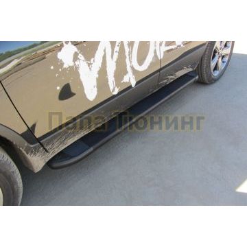 Пороги алюминиевые "Optima Black" 1600 черные Slitkoff для Opel MOKKA 2013- Пороги алюминиевые "Optima Black" 1600 черные Slitkoff для Opel MOKKA 2013-