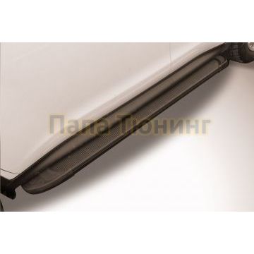 Пороги алюминиевые "Optima Black" 1600 черные Slitkoff для Nissan JUKE Пороги алюминиевые "Optima Black" 1600 черные Slitkoff для Nissan JUKE