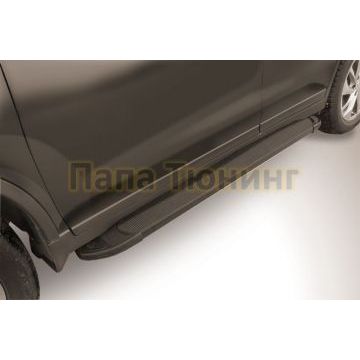 Пороги алюминиевые "Optima Black" 1700 черные Slitkoff для Nissan X-TRAIL 2015-2018 Пороги алюминиевые "Optima Black" 1700 черные Slitkoff для Nissan X-TRAIL 2015-2018