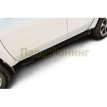 Пороги алюминиевые "Optima Black" 1800 черные Slitkoff для Mitsubishi L-200 2018- Пороги алюминиевые "Optima Black" 1800 черные Slitkoff для Mitsubishi L-200 2018-