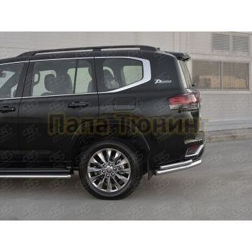 Защита заднего бампера уголки d57 секции РусСталь для Toyota Land Cruiser 300 70TH ANNIVERSARY 2021-