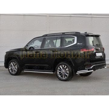 Защита заднего бампера уголки d57 секции РусСталь для Toyota Land Cruiser 300 70TH ANNIVERSARY 2021-